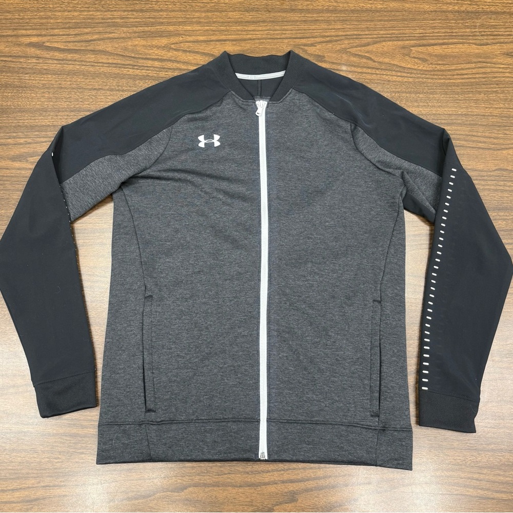 Under Armour Men's Black and Dark Gray Lightweight Track Jacket Size Small